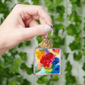 水彩美しい抽象芸術バラアート キーホルダー (手)