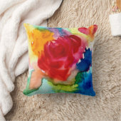 水彩美しい抽象芸術バラアート クッション (ブランケット)