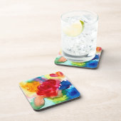 水彩美しい抽象芸術バラアート コースター (右側)