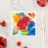 水彩美しい抽象芸術バラアート スタンダードカクテルナプキン (インサイチュ)