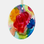 水彩美しい抽象芸術バラアート セラミックオーナメント (右)