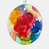 水彩美しい抽象芸術バラアート セラミックオーナメント (左)