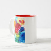 水彩美しい抽象芸術バラアート ツートーンマグカップ (正面左)