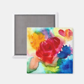 水彩美しい抽象芸術バラアート マグネット (正面/裏面)