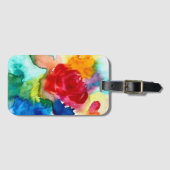 水彩美しい抽象芸術バラアート ラゲッジタグ (正面横)
