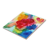 水彩美しい抽象芸術バラ芸術 タイル (側面)