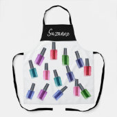 水彩美しい爪、 ネイルポーランドサロン パーソナライズされた エプロン (正面)