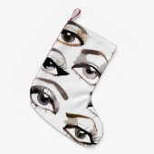 水彩美しい目のパターン スモールクリスマスストッキング (正面 (吊り時))