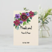水彩美しい花ロマンチックな大理石エレガ サンキューカード (スタンド正面)