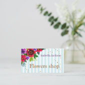 水彩美しい花ロマンチックな大理石エレガ 名刺 (スタンド正面)