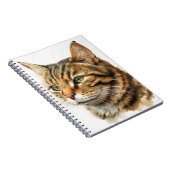 水彩美しい茶色のタビー猫 ノートブック (右側)