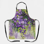 水彩美しい藤の花 エプロン (正面)