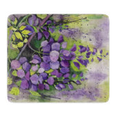 水彩美しい藤の花 カッティングボード (正面)