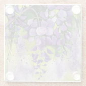 水彩美しい藤の花 ガラスコースター (裏面)