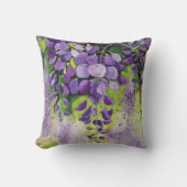 水彩美しい藤の花 クッション (正面)