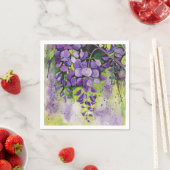 水彩美しい藤の花 スタンダードカクテルナプキン (インサイチュ)