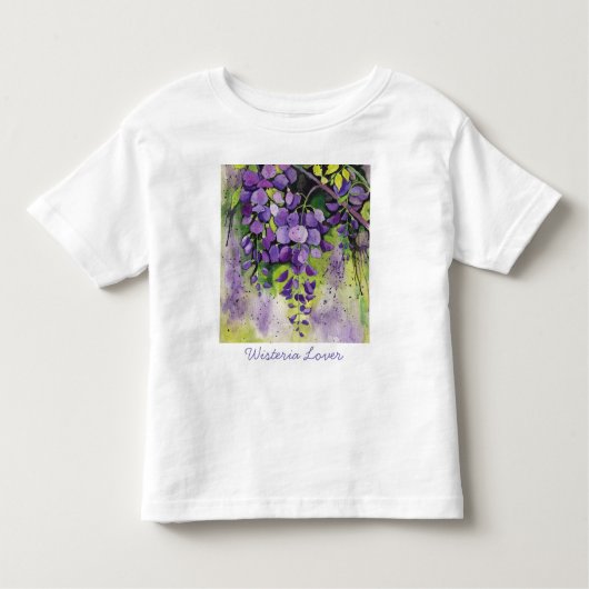 水彩美しい藤の花 トドラーTシャツ (正面)