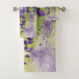 水彩美しい藤の花 バスタオルセット