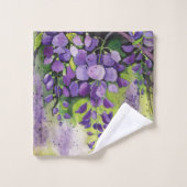 水彩美しい藤の花 バスタオルセット (ウォッシュタオル)