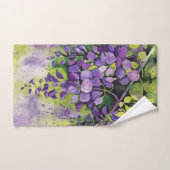 水彩美しい藤の花 バスタオルセット (ハンドタオル)