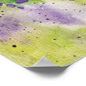 水彩美しい藤の花 ポスター (角)