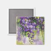 水彩美しい藤の花 マグネット (正面/裏面)