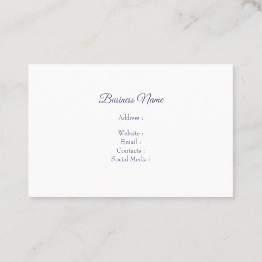 水彩美しい藤の花 名刺 (裏面)