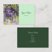 水彩美しい藤の花 名刺 (正面/裏面)