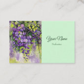 水彩美しい藤の花 名刺 (正面)