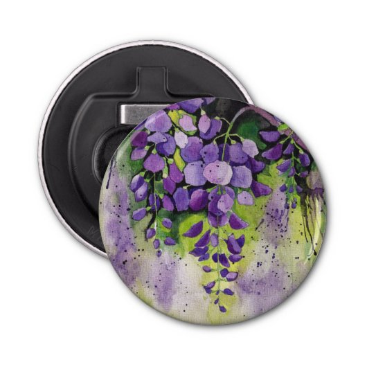 水彩美しい藤の花 栓抜き (正面)