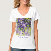 水彩美しい藤の花Tシャツ Tシャツ (正面)