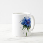 水彩美しい青いトウモロコシの花 コーヒーマグカップ (正面右)
