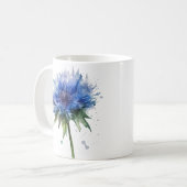 水彩美しい青いトウモロコシの花 コーヒーマグカップ (正面左)