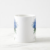 水彩美しい青いトウモロコシの花 コーヒーマグカップ (中央)