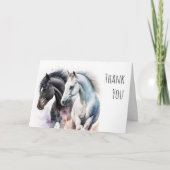 水彩美しい馬ありがとう カード (正面)