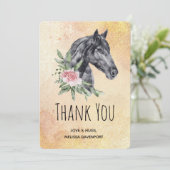 水彩美しい馬の頭ポートレート サンキューカード (スタンド正面)