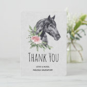 水彩美しい馬の頭ポートレート サンキューカード (スタンド正面)