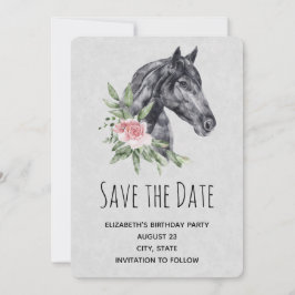 水彩美しい馬の頭ポートレート セーブザデート