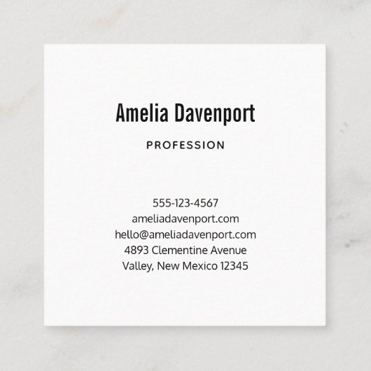 水彩美しい馬 スクエア名刺 (裏面)