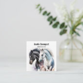 水彩美しい馬 スクエア名刺 (スタンド正面)