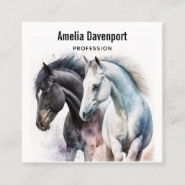 水彩美しい馬 スクエア名刺