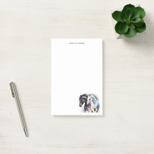 水彩美しい馬 ポストイット (オフィス)