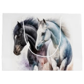 水彩美しい馬 ラージペーパーバッグ (裏面)