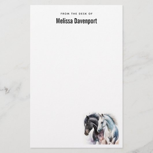 水彩美しい馬 便箋 (正面)