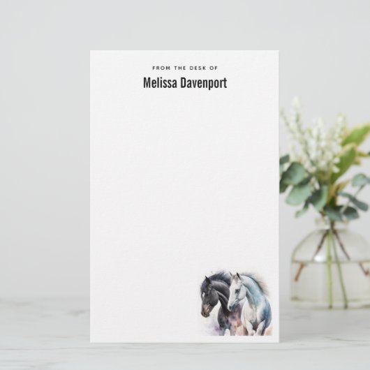 水彩美しい馬 便箋 (スタンド正面)