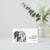 水彩美しい馬 名刺 (スタンド正面)