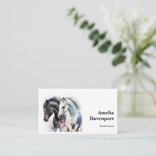 水彩美しい馬 名刺 (スタンド正面)