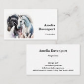 水彩美しい馬 名刺 (正面/裏面)