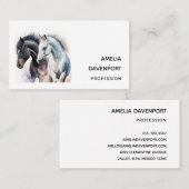 水彩美しい馬 名刺 (正面/裏面)