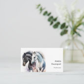 水彩美しい馬 名刺 (スタンド正面)